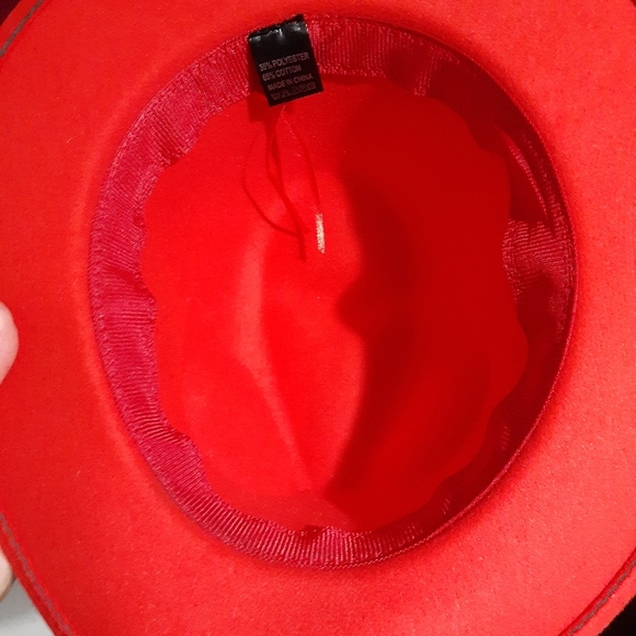 Red Fedora Hat (NWOT) - Picture 5 of 7